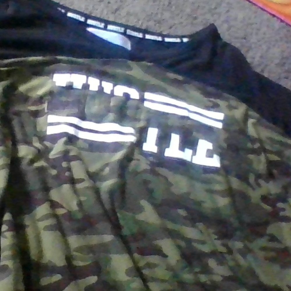 Hustle, Camo Half  cropped t-shirt